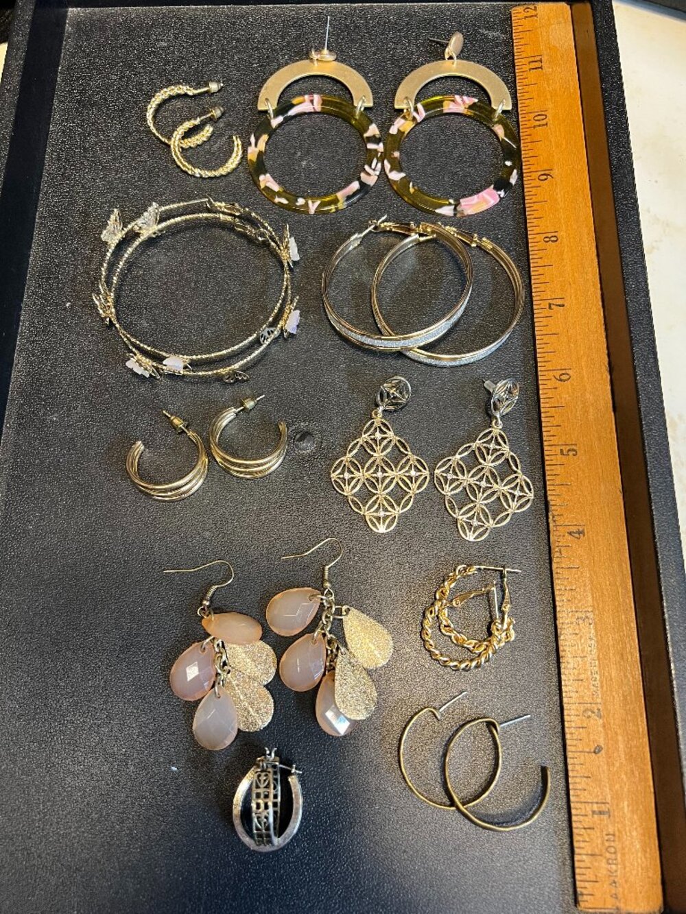 Lot of 10 Pairs Goldtone Earrings